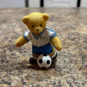 Cherished Teddies Yellow Soccer Bear Figurine